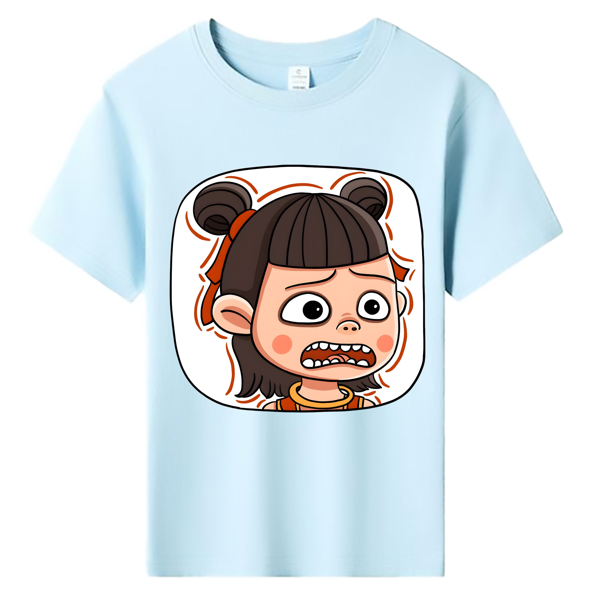 （画像用） Ne Zha 2 ナタ 魔童の大暴れ 綿100％キッズTシャツ（フロントプリント）
